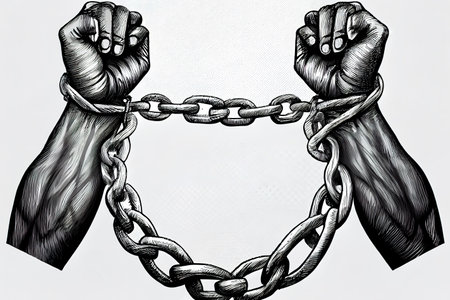 hand drawn vector illustration, breaking the chains , fight the power, black lives matter , juneteenth. Generative Aiの素材
