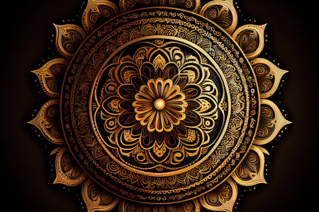 Ornamental Geometric luxury mandala pattern vector design. Generative Aiの素材