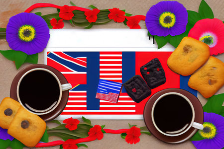 Happy independence day united states of america party with colorful people. Generative Aiの素材