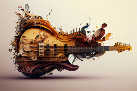 electric guitar made in rock and eu style. Generative Aiの素材
