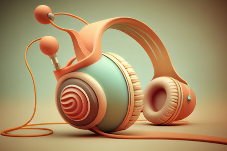 Modern minimal headphone branding mockup. Generative Aiの素材