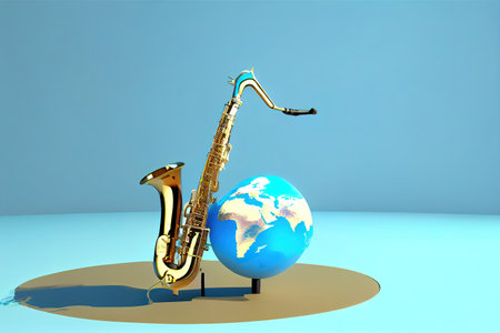 Metal horn on a black background. Generative Aiの素材