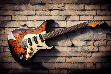 Electric guitar on concrete background. Generative Aiの素材