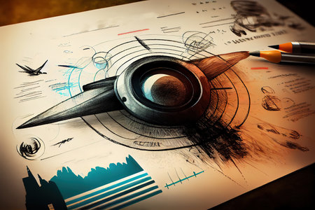 Continuous arrow pattern in the center of the target. Generative Aiの素材