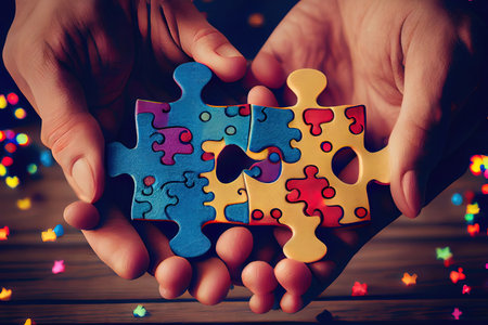 Autism awareness,Autism spectrum disorder family support concept. Generative Aiの素材