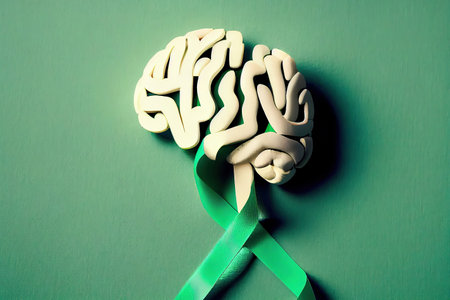 Paper airplanes pointing at brain with copy-space. Generative Aiの素材