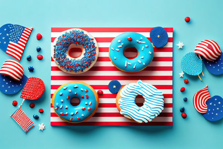 4th of July greeting card design. Generative Aiの素材