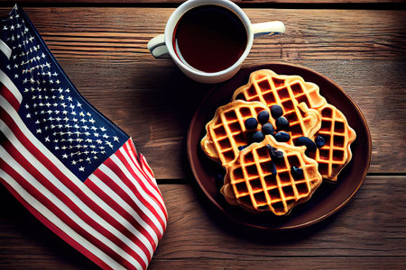 American independence Day, celebration, patriotism and holidays concept. Generative Aiの素材