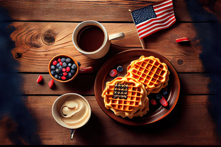 American independence Day, celebration, patriotism and holidays concept. Generative Aiの素材