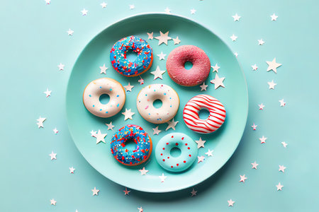 Concept with donuts copy space. Generative Aiの素材