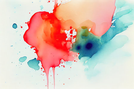 Abstract gradient colorful watercolor background on white paper texture. Generative Aiの素材