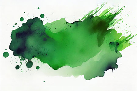 Green color watercolor hand drawn gradient backdrop. Generative Aiの素材