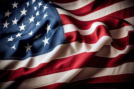 American flag in abstract background. Generative Aiの素材