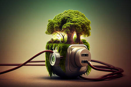 Saving the earth with artificial technology. Generative Aiの素材