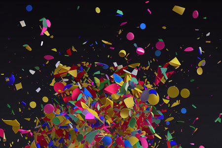 Multicolor confetti burst background. Generative Aiの素材
