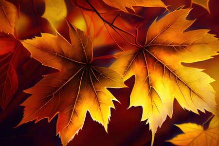 autumn leaves, very shallow focus. Generative Aiの素材