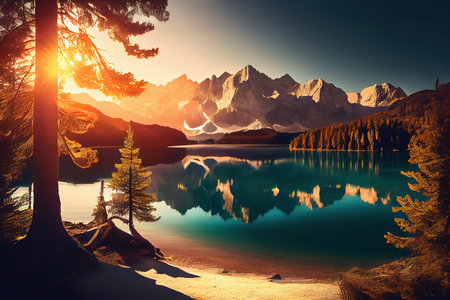 Beauty of nature concept background. Generative Aiの素材
