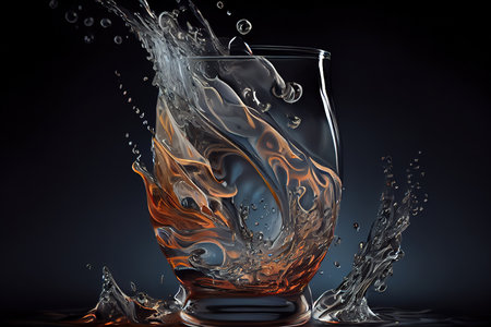 Water being poured into jug. Generative Aiの素材