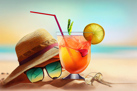 Holidays vacation concept background. Generative Aiの素材