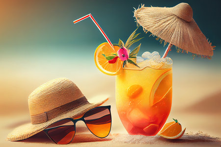 Holidays vacation concept background. Generative Aiの素材