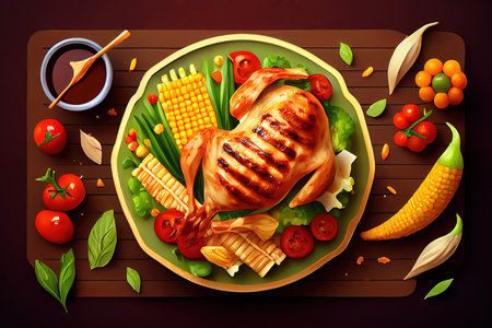 Summer bbq party concept. Generative Aiの素材