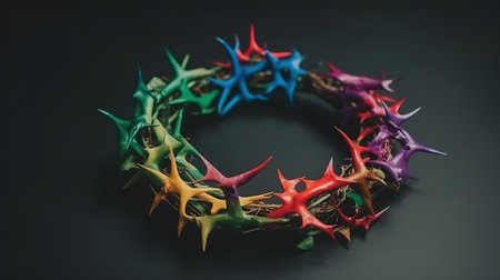 High angle crown of thorns and rusty nails. Generative Aiの素材