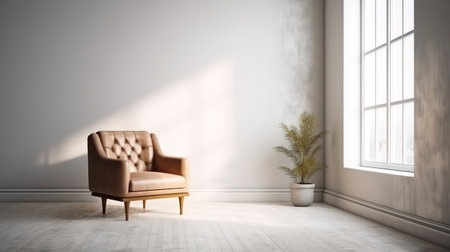 Window shadow in a white room. Generative Aiの素材