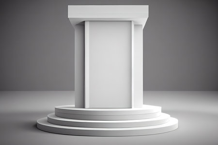 3d render of golden square stage, podium or pedestal. Generative Aiの素材