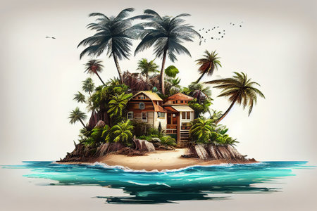 tropical island. Generative Aiの素材