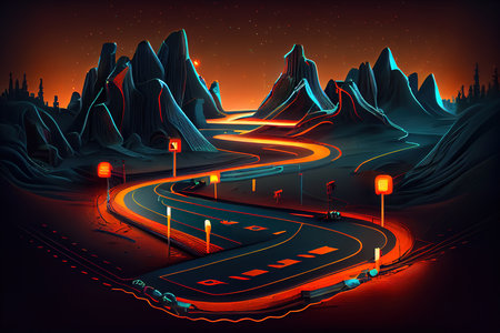 Light trail background. Generative Aiの素材