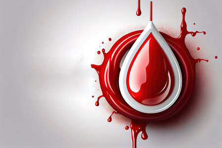 Happy world blood donor day red white grey background. Generative Aiの素材