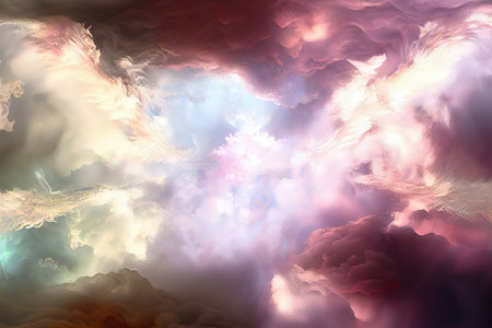 Background of clouds of fractal foam. Generative Aiの素材