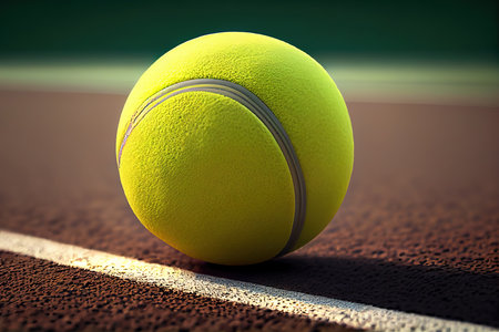 Tennis ball on the ground. Generative Aiの素材
