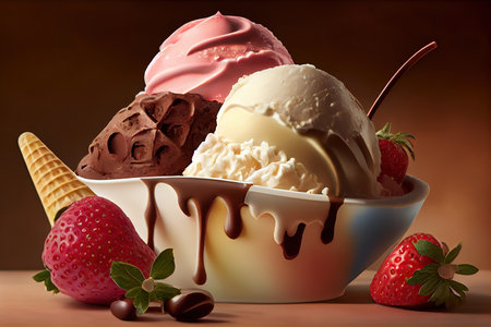 Assorted ice cream. Generative Aiの素材