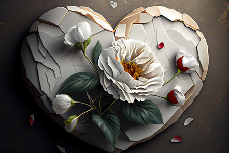 heart with marble texture background. Generative Aiの素材