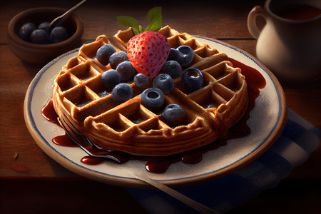 Belgian waffles. Generative Aiの素材