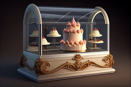 cake and pastry Luxary display. Generative Aiの素材
