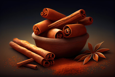 Cinnamon star anise transparent set. Generative Aiの素材