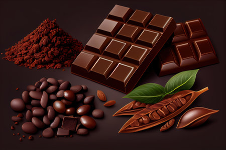 Realistic dark chocolate background. Generative Aiの素材