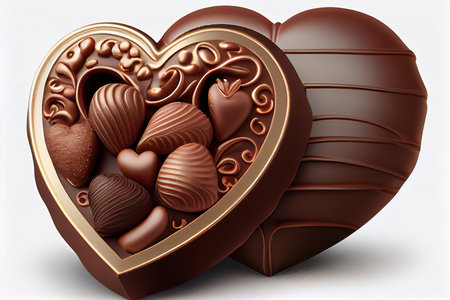 Set of chocolate candies for Valentines Day gift. Generative Aiの素材