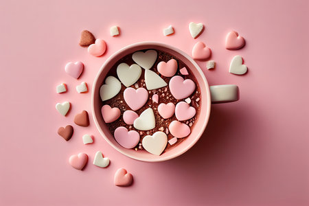 Valentine's day concept with delicious cookies. Generative Aiの素材