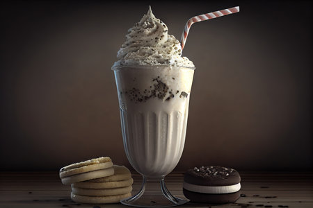 Cookies and Cream Milkshake. Generative Aiの素材