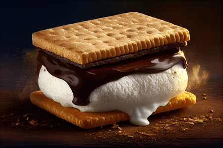 Flat design s'more illustration. Generative Aiの素材