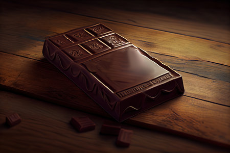 Stack of milk and dark chocolate with nuts. Generative Aiの素材