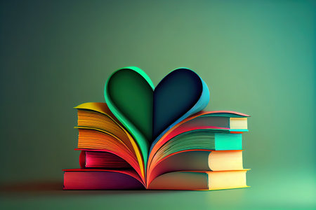 Love of books reading. Generative Aiの素材