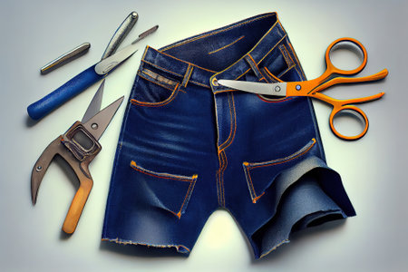 Happy labor day, Top view sewing accesories. Generative Aiの素材