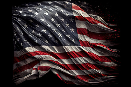 Happy labor day, American flag on dark background. Generative Aiの素材