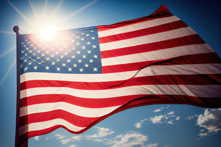 Labor day background with flag in watercolor style. Generative Aiの素材
