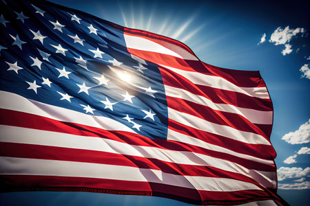 Labor day background with flag in watercolor style. Generative Aiの素材