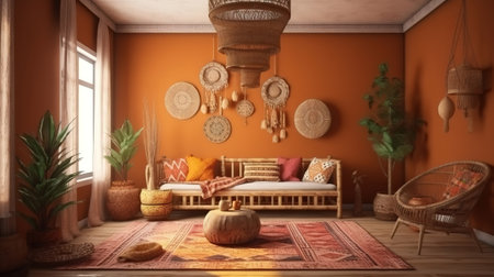 Modern living room. Generative Aiの素材